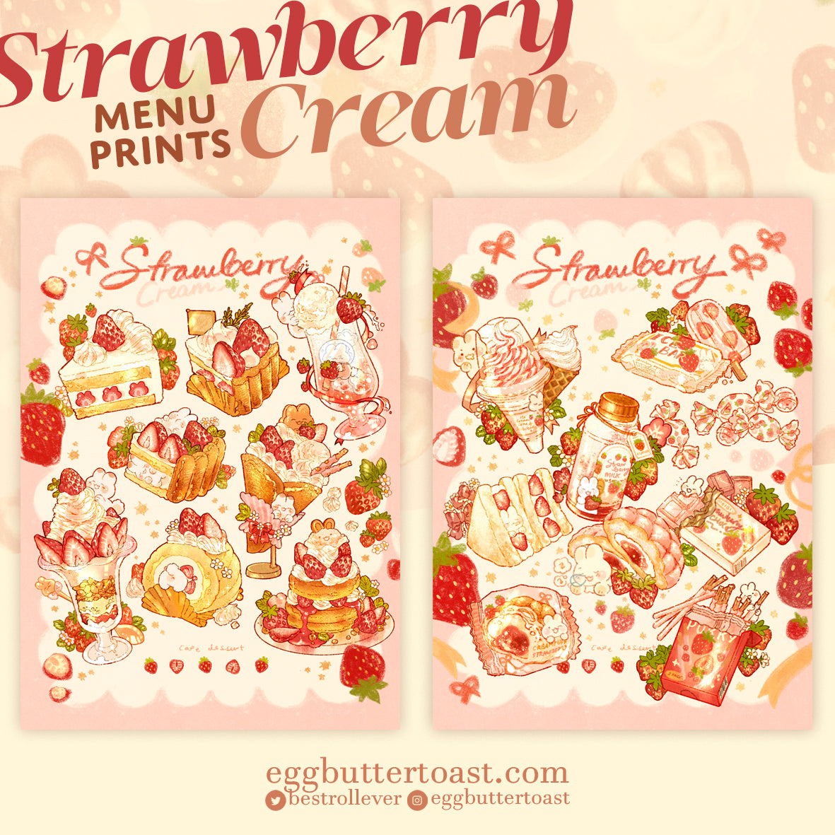 STRAWBERRY CREAM MENU PRINTS