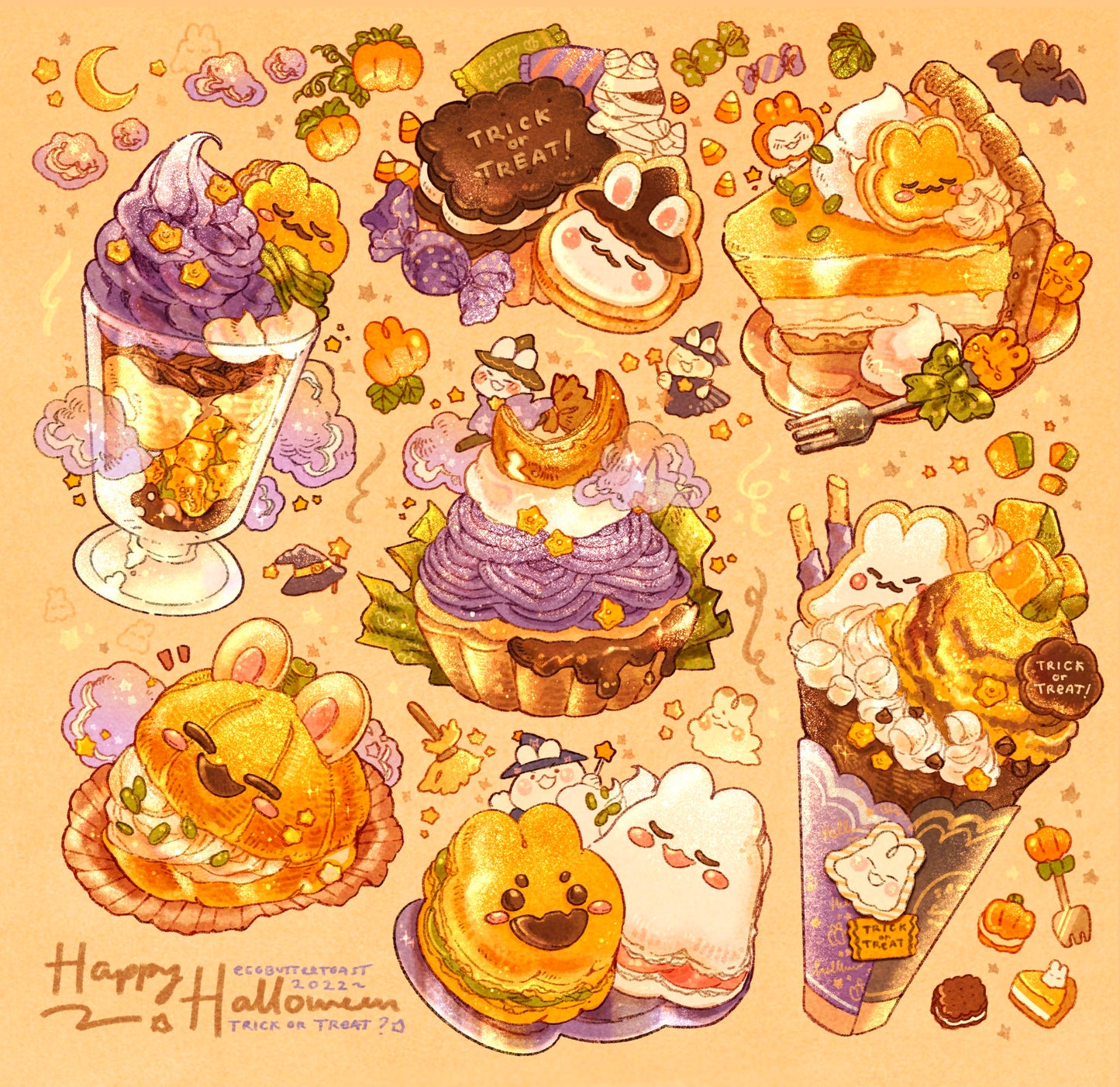 Halloween Dessert Bunny Sticker