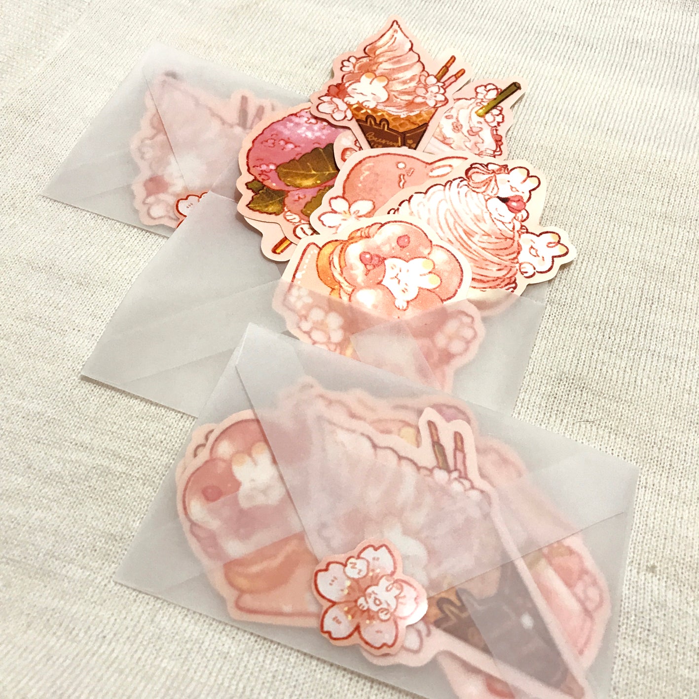 Sakura dessert bunny sticker