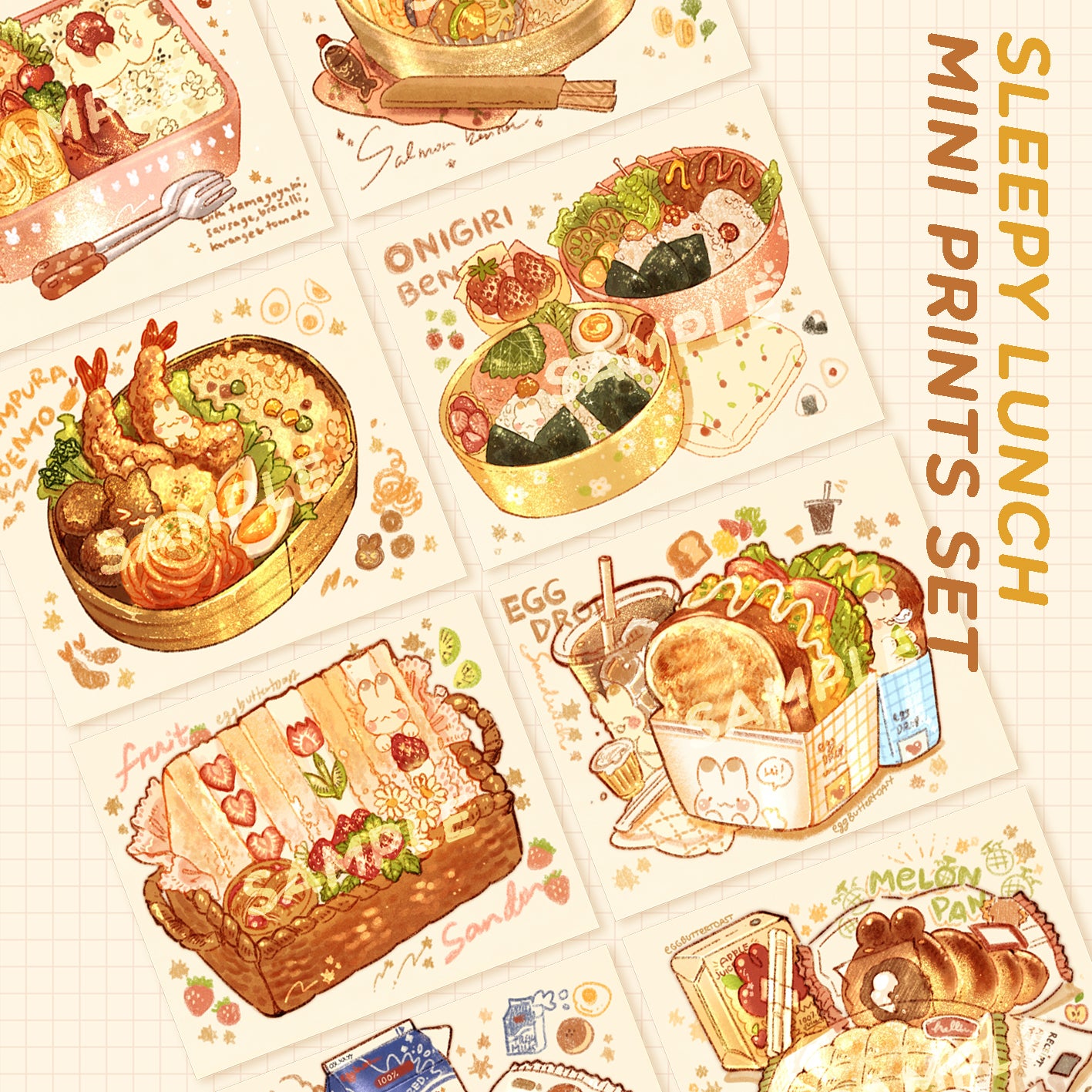 [SET] sleepy lunch prints