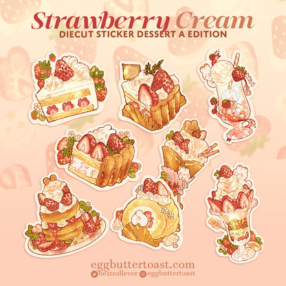 STRAWBERRY CREAM DIECUT STICKER A