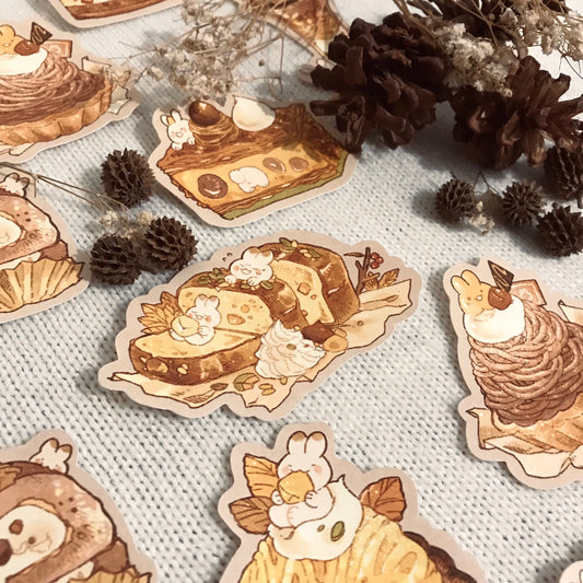 Autumn Dessert Bunny Sticker