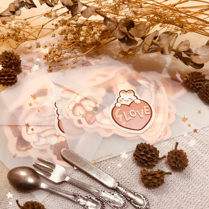 Valentine Dessert Bunny Sticker