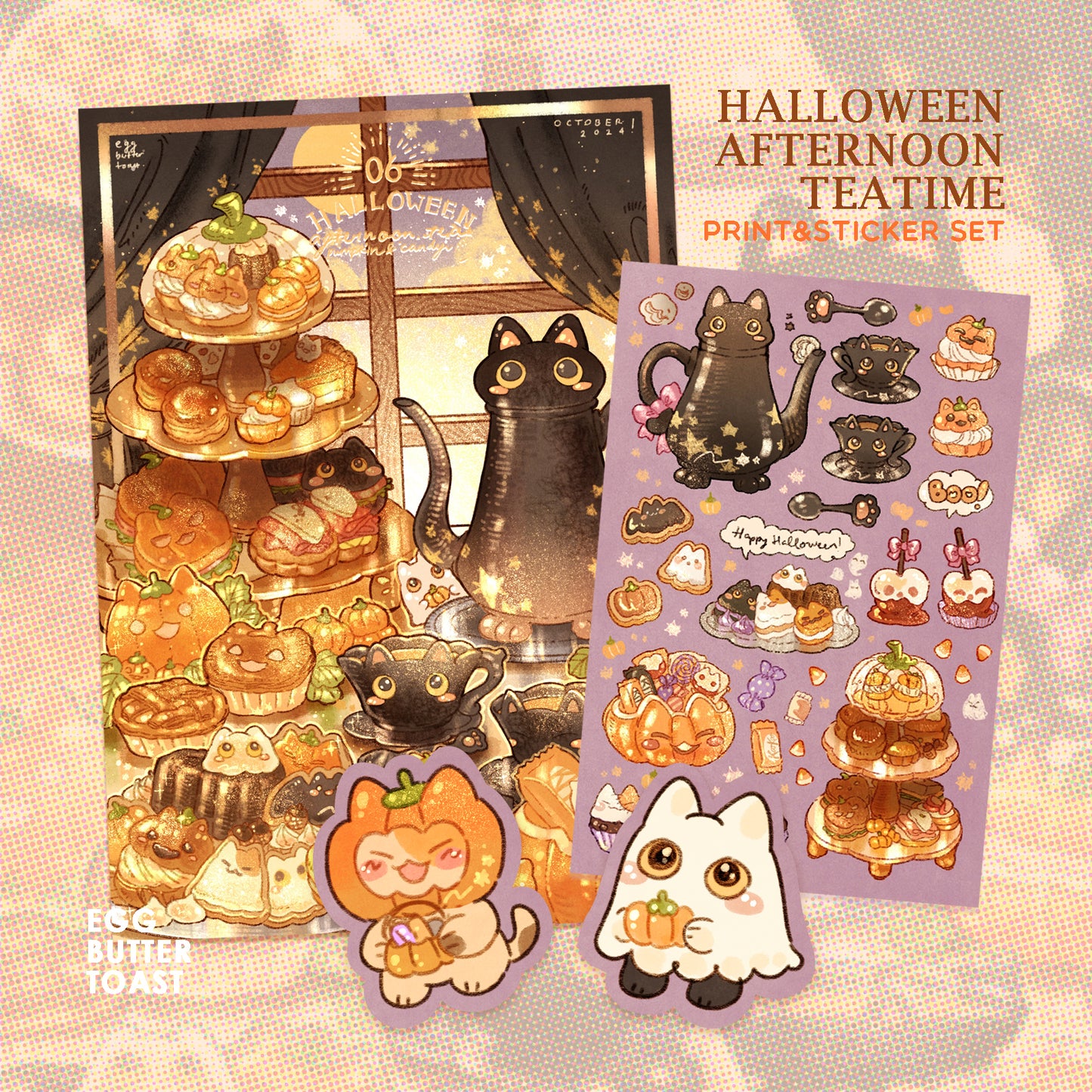 [SET] HALLOWEEN TEATIME prints and sticker
