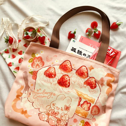 STRAWBERRY CREAM TOTEBAG