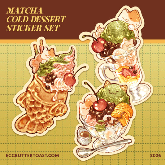 MATCHA COLD DESSERT DIECUT STICKER SET