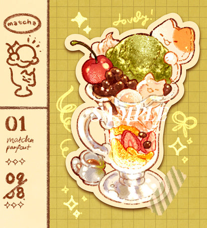 MATCHA COLD DESSERT DIECUT STICKER SET