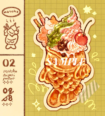 MATCHA COLD DESSERT DIECUT STICKER SET