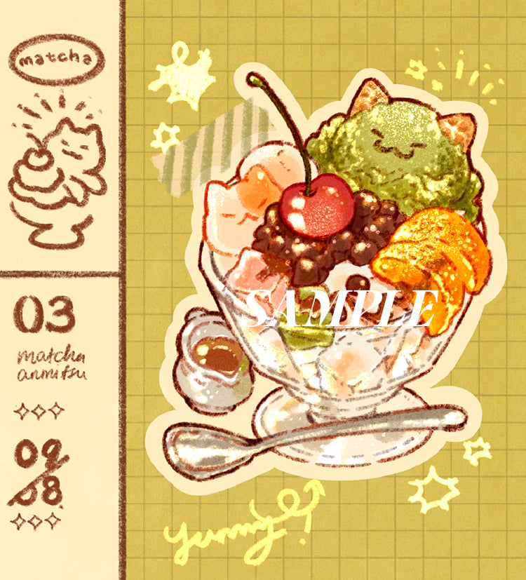 MATCHA COLD DESSERT DIECUT STICKER SET