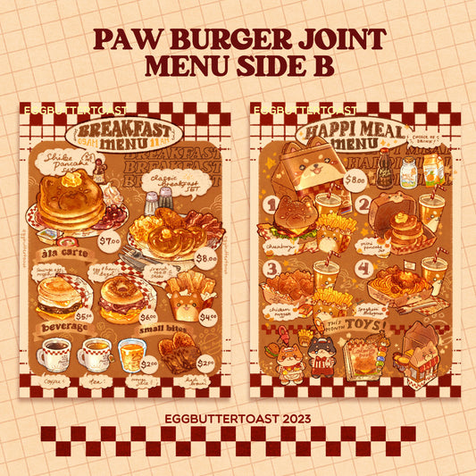PAW BURGER SIDE MENU PRINTS