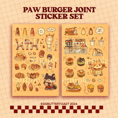 PAW BURGER STICKER SHEET SET
