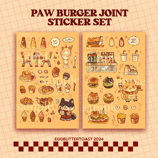 PAW BURGER STICKER SHEET SET
