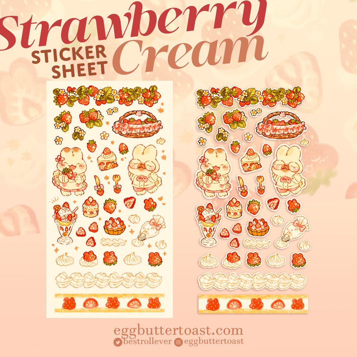 STRAWBERRY CREAM STICKER SHEET