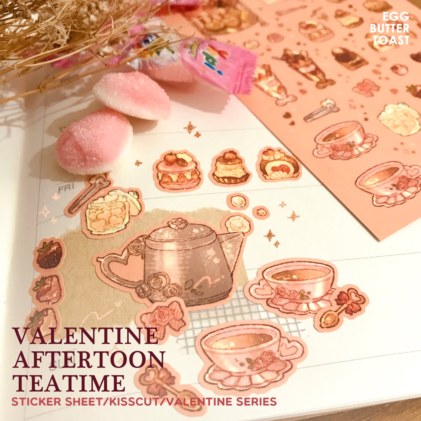 [SET] VALENTINE TEATIME prints and sticker