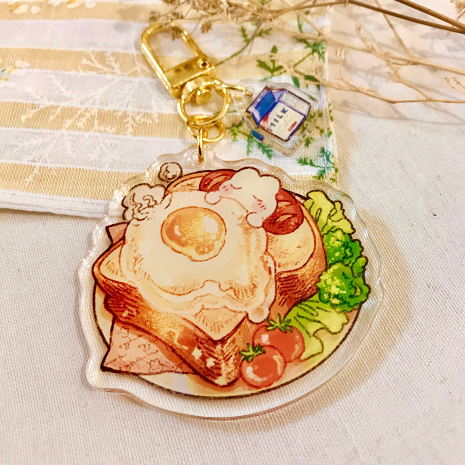 "Wake up, Sleepyhead!" BREAKFAST SET KEYCHAIN