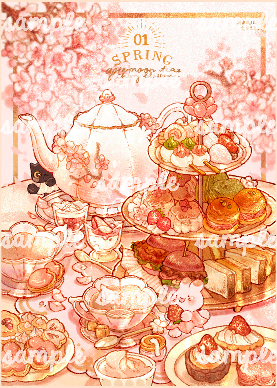 [SET] SPRING TEATIME prints and sticker