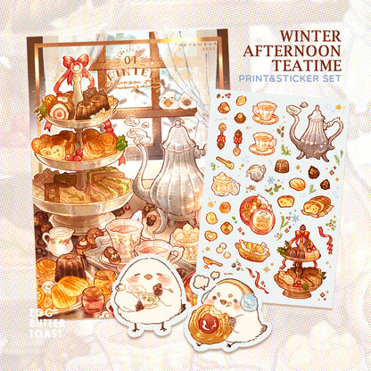 [SET] WINTER TEATIME prints and sticker