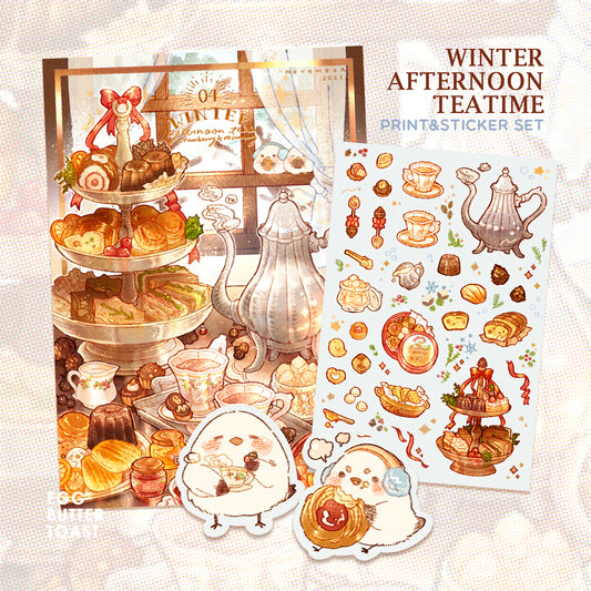 [SET] WINTER TEATIME prints and sticker