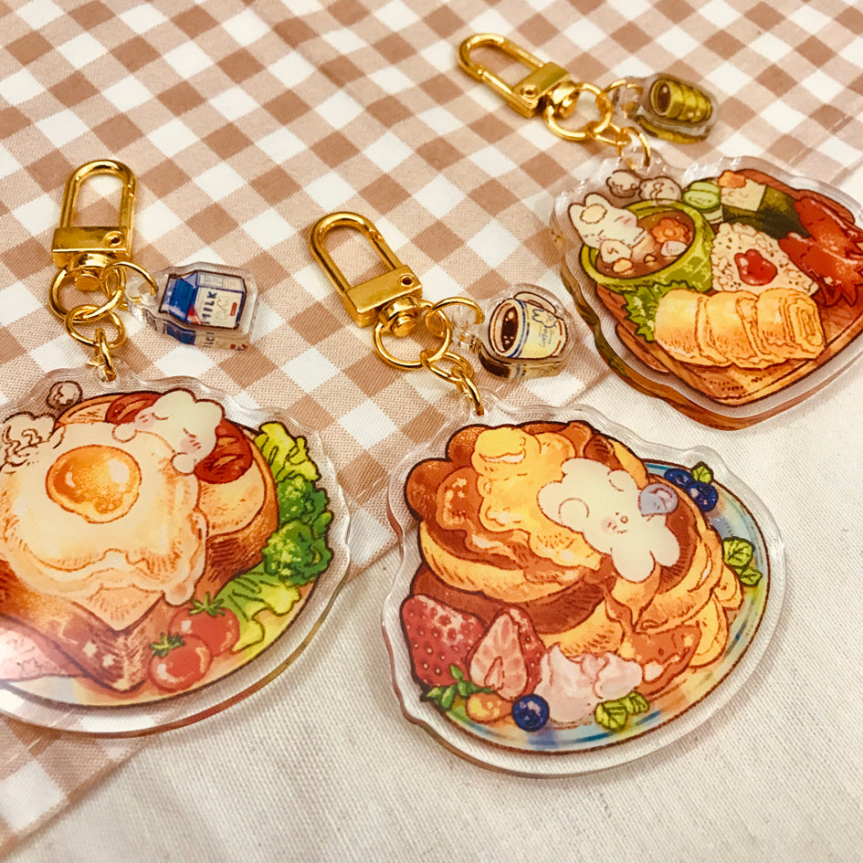 "Wake up, Sleepyhead!" BREAKFAST SET KEYCHAIN