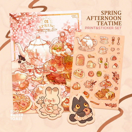 [SET] SPRING TEATIME prints and sticker