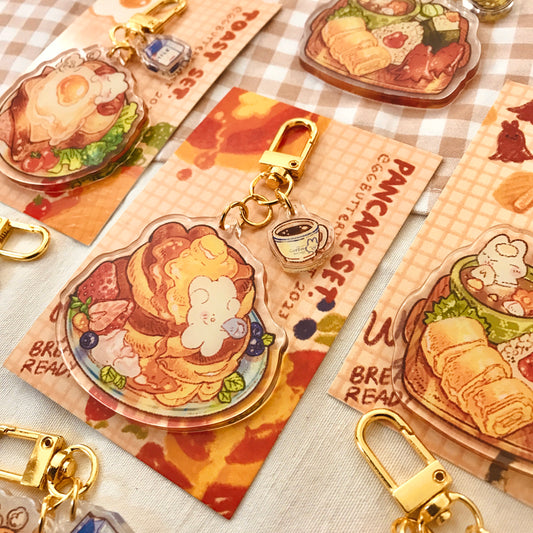 "Wake up, Sleepyhead!" BREAKFAST SET KEYCHAIN