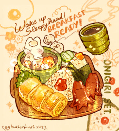"Wake up, Sleepyhead!" BREAKFAST SET KEYCHAIN