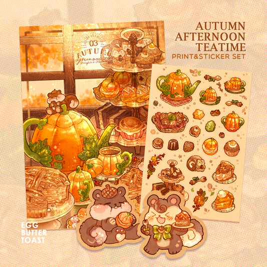 [SET] AUTUMN TEATIME prints and sticker
