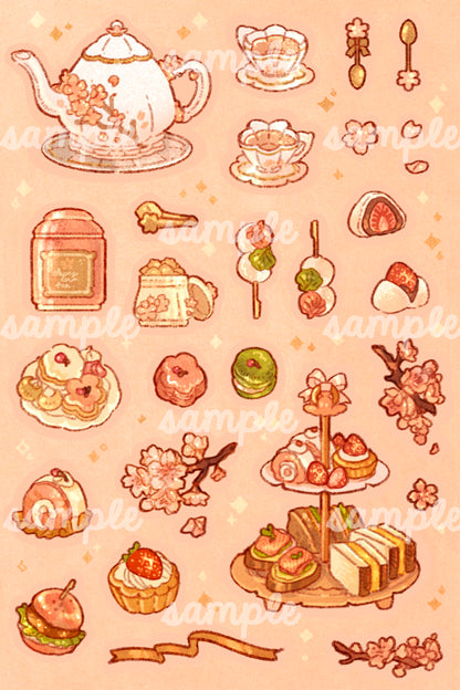 [SET] SPRING TEATIME prints and sticker