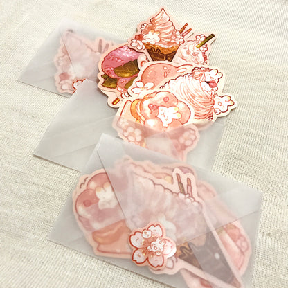 Sakura dessert bunny sticker